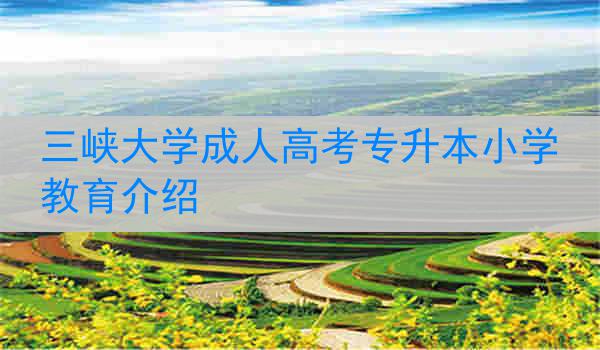 三峡大学成人高考专升本小学教育介绍