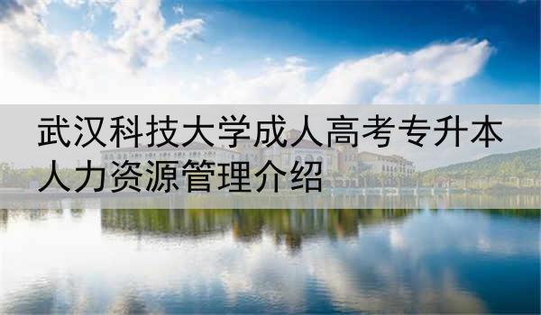武汉科技大学成人高考专升本人力资源管理介绍