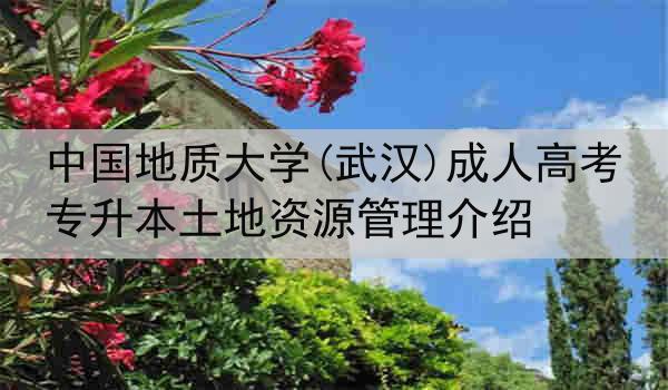 中国地质大学(武汉)成人高考专升本土地资源管理介绍