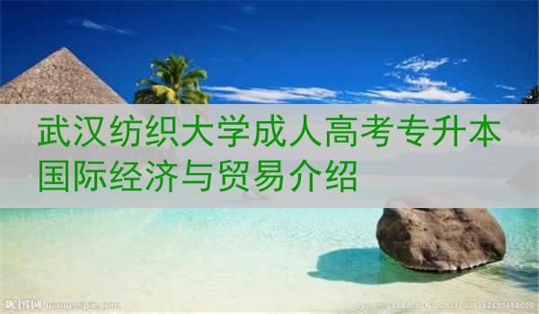 武汉纺织大学成人高考专升本国际经济与贸易介绍