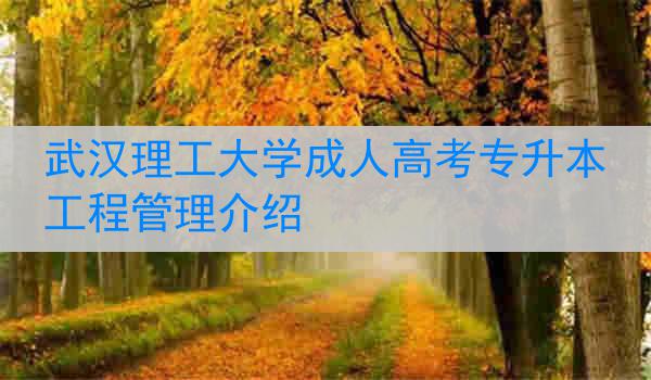武汉理工大学成人高考专升本工程管理介绍