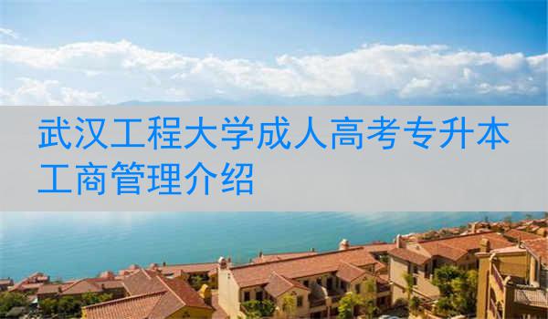 武汉工程大学成人高考专升本工商管理介绍