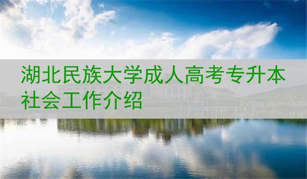 湖北民族大学成人高考专升本社会工作介绍