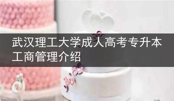 武汉理工大学成人高考专升本工商管理介绍