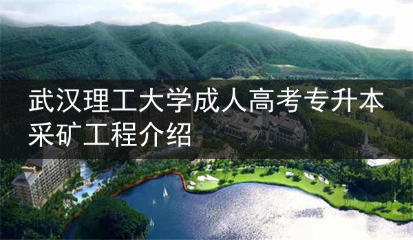 武汉理工大学成人高考专升本采矿工程介绍