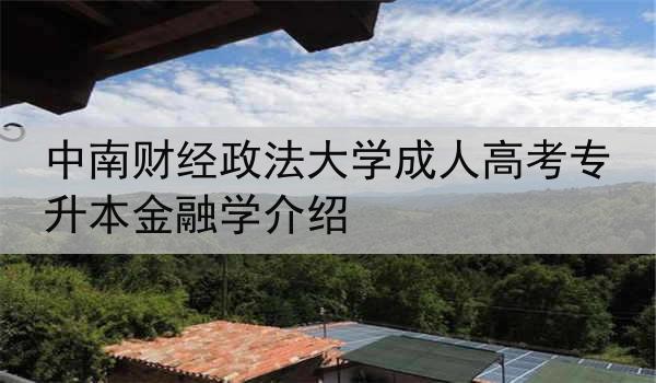 中南财经政法大学成人高考专升本金融学介绍