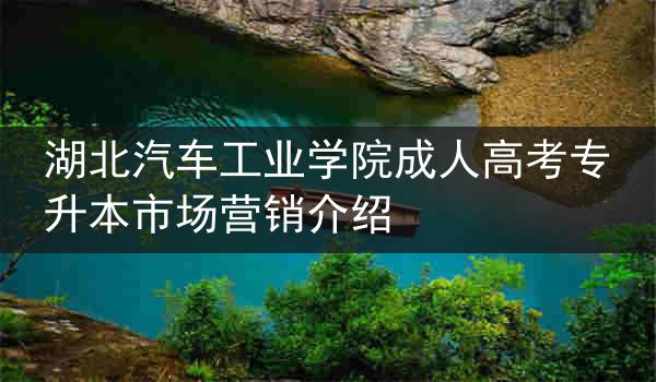湖北汽车工业学院成人高考专升本市场营销介绍