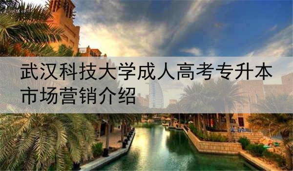 武汉科技大学成人高考专升本市场营销介绍