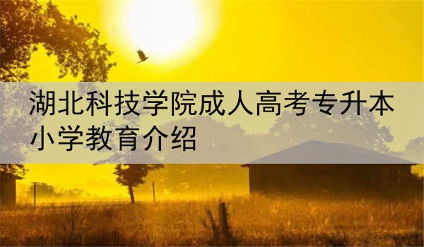 湖北科技学院成人高考专升本小学教育介绍